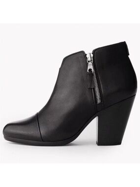 rag & bone Margot Boot, Black - Leather Zip-Detail Ankle Booties
